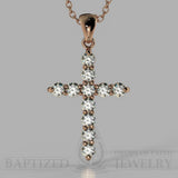 Natural Diamonds Classic Cross Pendant In 14K Gold (1.1 Ctw) - 14K Rose Gold