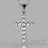 Natural Diamonds Classic Cross Pendant In 14K Gold (0.55 Ctw) - 14K White Gold