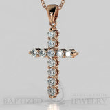 Natural Diamonds Classic Cross Pendant In 14K Gold (0.55 Ctw) - 14K Rose Gold