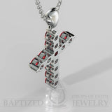 Ruby Classic Cross Pendant In 14K Gold (0.65 Ctw) - 14K White Gold