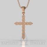 Natural Diamonds Classic Cross Pendant In 14K Gold (1.1 Ctw) - 14K Rose Gold