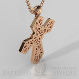 Natural Diamonds Wide Cross Pendant In 14K Gold (0.35 Ctw) - 14K Rose Gold