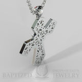 Ruby Wide Cross Pendant In 14K Gold (0.35 Ctw) - 14K White Gold