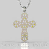 Natural Diamonds Wide Cross Pendant In 14K Gold (0.35 Ctw) - 14K Yellow Gold
