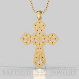Ruby Wide Cross Pendant In 14K Gold (0.35 Ctw) - 14K Yellow Gold