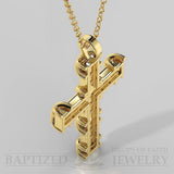 Natural Diamonds Knotted Cross Pendant In 14K Gold (0.35 Ctw) - 14K Yellow Gold