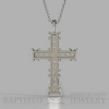 Natural Diamonds Knotted Cross Pendant In 14K Gold (0.35 Ctw) - 14K White Gold