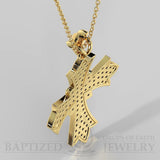 Natural Diamonds Wide Full Cross Pendant In 14K Gold (0.95 Ctw) - 14K Yellow Gold
