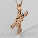 Ruby Flower Cross Pendant In 14K Gold (0.52 Ctw) - 14K Rose Gold