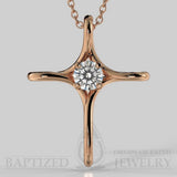 Natural Diamond Infinity Cross Pendant In 14K Gold (0.25 Ct) - 14K Rose Gold