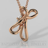 Natural Diamond Infinity Cross Pendant In 14K Gold (0.25 Ct) - 14K Rose Gold