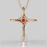 Ruby Infinity Cross Pendant In 14K Gold (0.5 Ct) - 14K Rose Gold