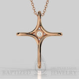 Natural Diamond Infinity Cross Pendant In 14K Gold (0.25 Ct) - 14K Rose Gold