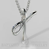 Natural Diamond Clover Cross Pendant In 14K Gold (0.15 Ctw) - 14K White Gold