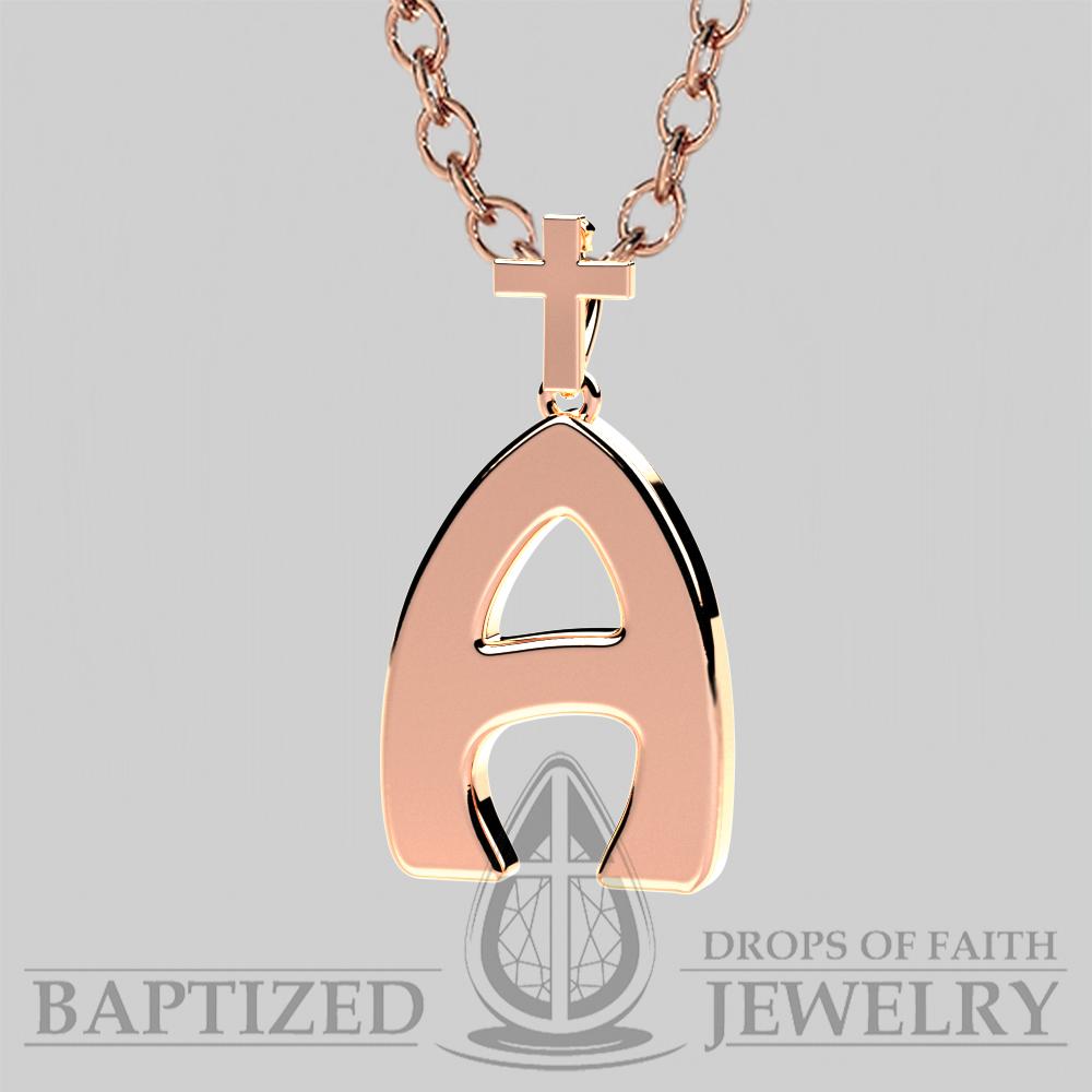 A Letter Pendant In 14K Rose Gold  - 14K Rose Gold