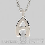 A Letter Pendant In 14K White Gold  - 14K White Gold
