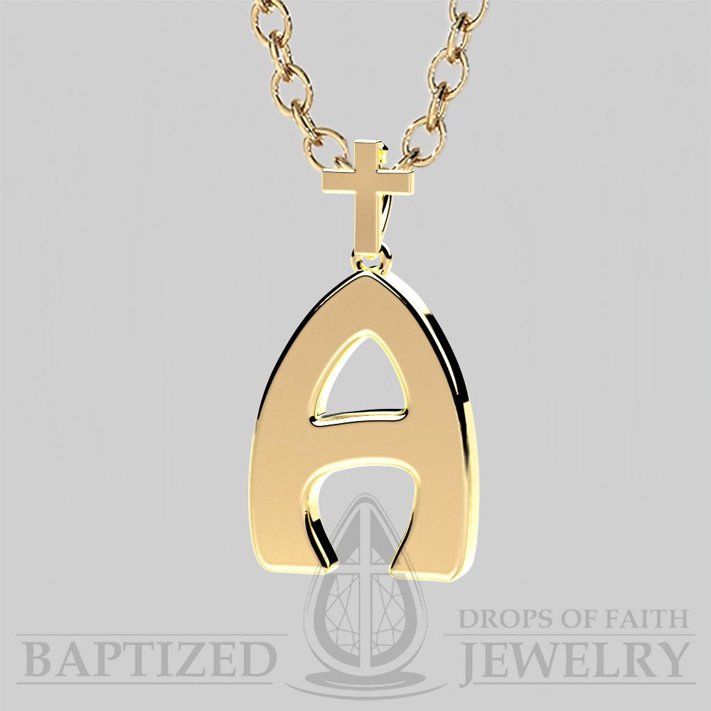 A Letter Pendant In 14K Yellow Gold  - 14K Yellow Gold