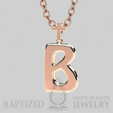 B Letter Pendant In 14K Rose Gold  - 14K Rose Gold