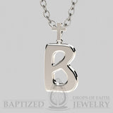 B Letter Pendant In 14K White Gold  - 14K White Gold