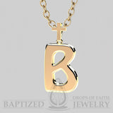 B Letter Pendant In 14K Yellow Gold  - 14K Yellow Gold