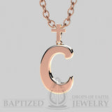 C Letter Pendant In 14K Rose Gold  - 14K Rose Gold