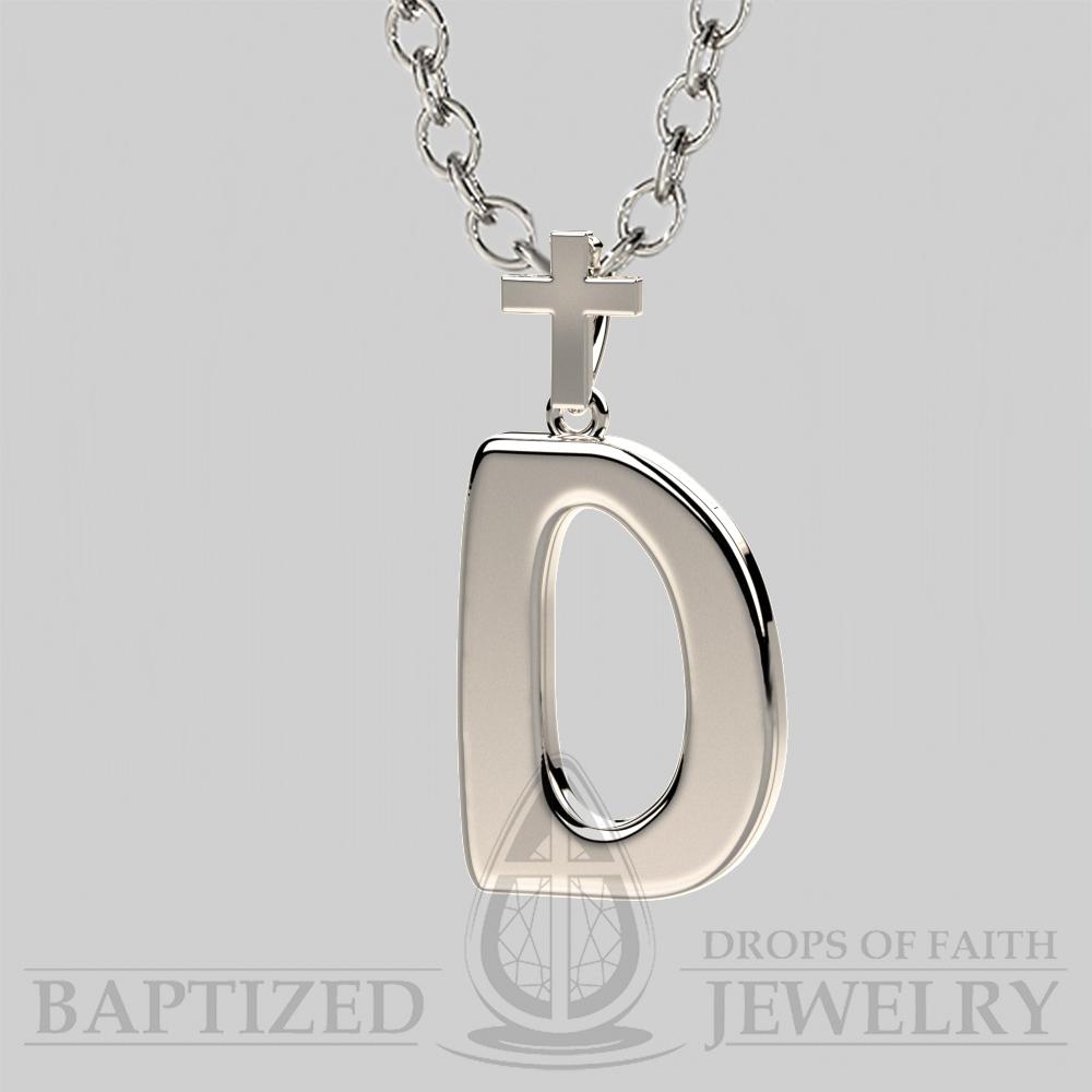 D Letter Pendant In Sterling Silver - Sterling Silver 925