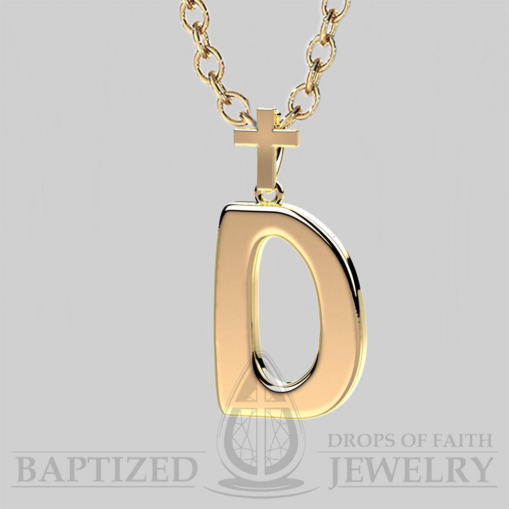 D Letter Pendant In 14K Yellow Gold  - 14K Yellow Gold