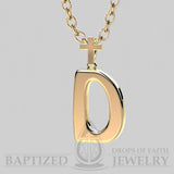 D Letter Pendant In 14K Yellow Gold  - 14K Yellow Gold