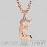 E Letter Pendant In 14K Rose Gold  - 14K Rose Gold