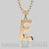 E Letter Pendant In 14K Yellow Gold  - 14K Yellow Gold