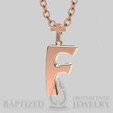 F Letter Pendant In 14K Rose Gold  - 14K Rose Gold
