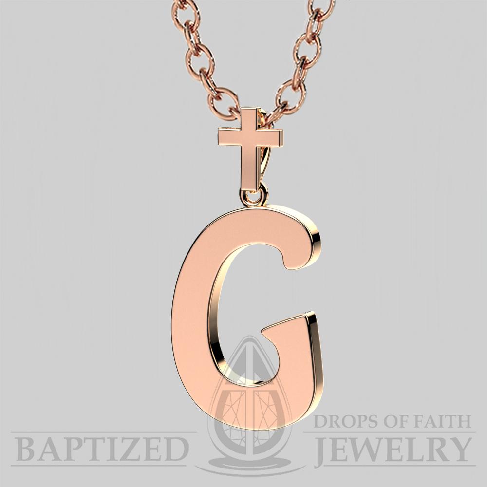 G Letter Pendant In 14K Rose Gold  - 14K Rose Gold