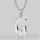 G Letter Pendant In 14K White Gold  - 14K White Gold
