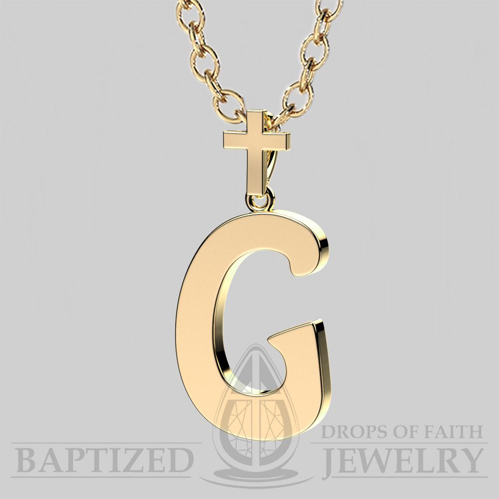 G Letter Pendant In 14K Yellow Gold  - 14K Yellow Gold