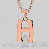 H Letter Pendant In 14K Rose Gold  - 14K Rose Gold