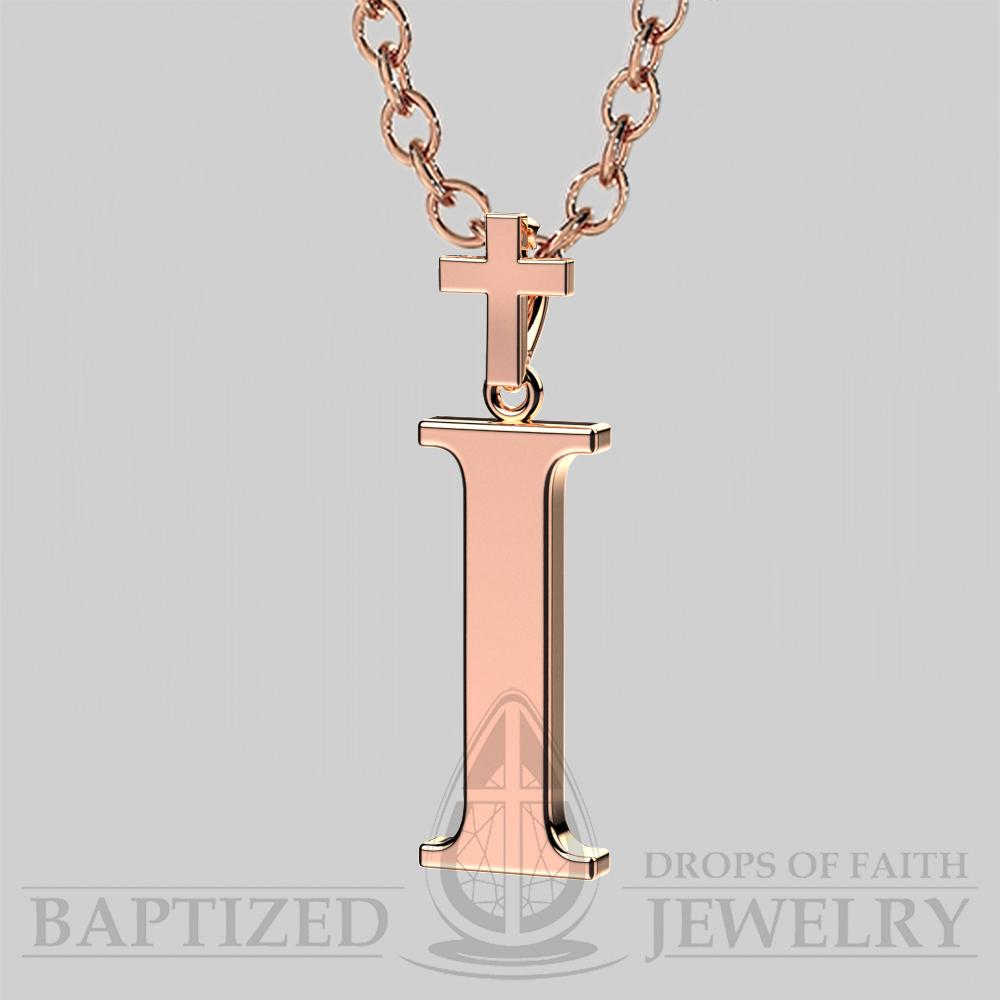 I Letter Pendant In 14K Rose Gold  - 14K Rose Gold