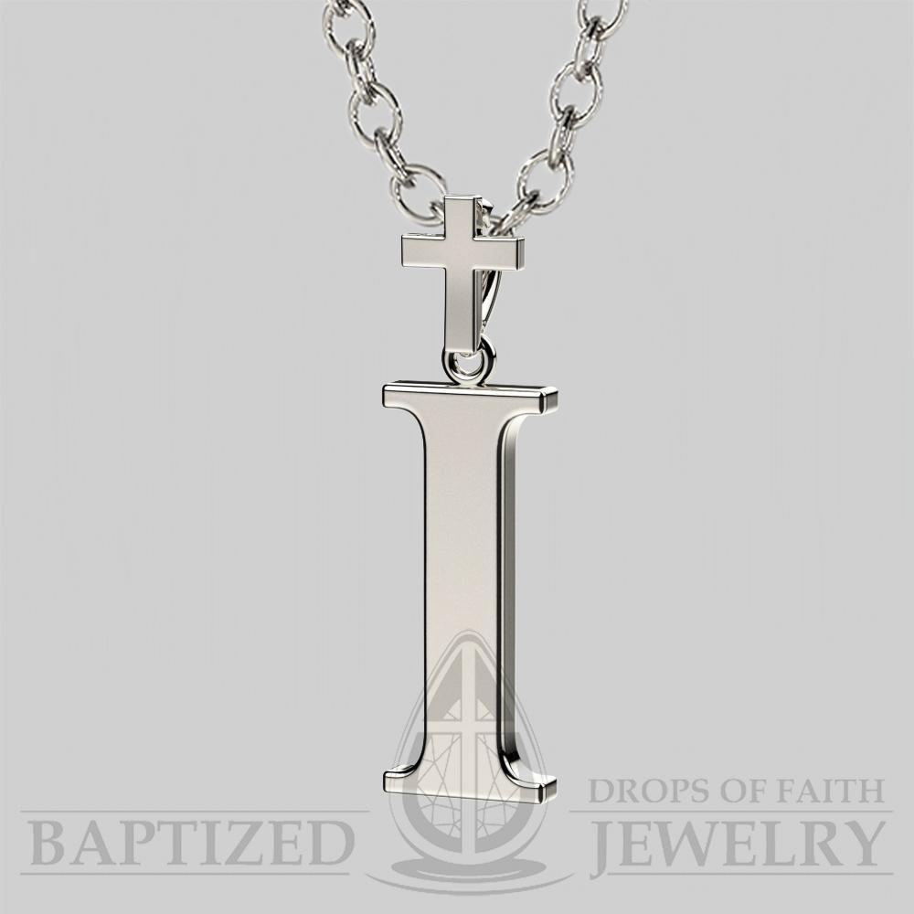 I Letter Pendant In 14K White Gold  - 14K White Gold