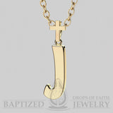 J Letter Pendant In 14K Yellow Gold  - 14K Yellow Gold