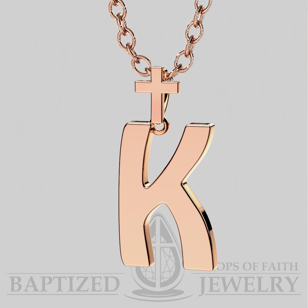 K Letter Pendant In 14K Rose Gold  - 14K Rose Gold