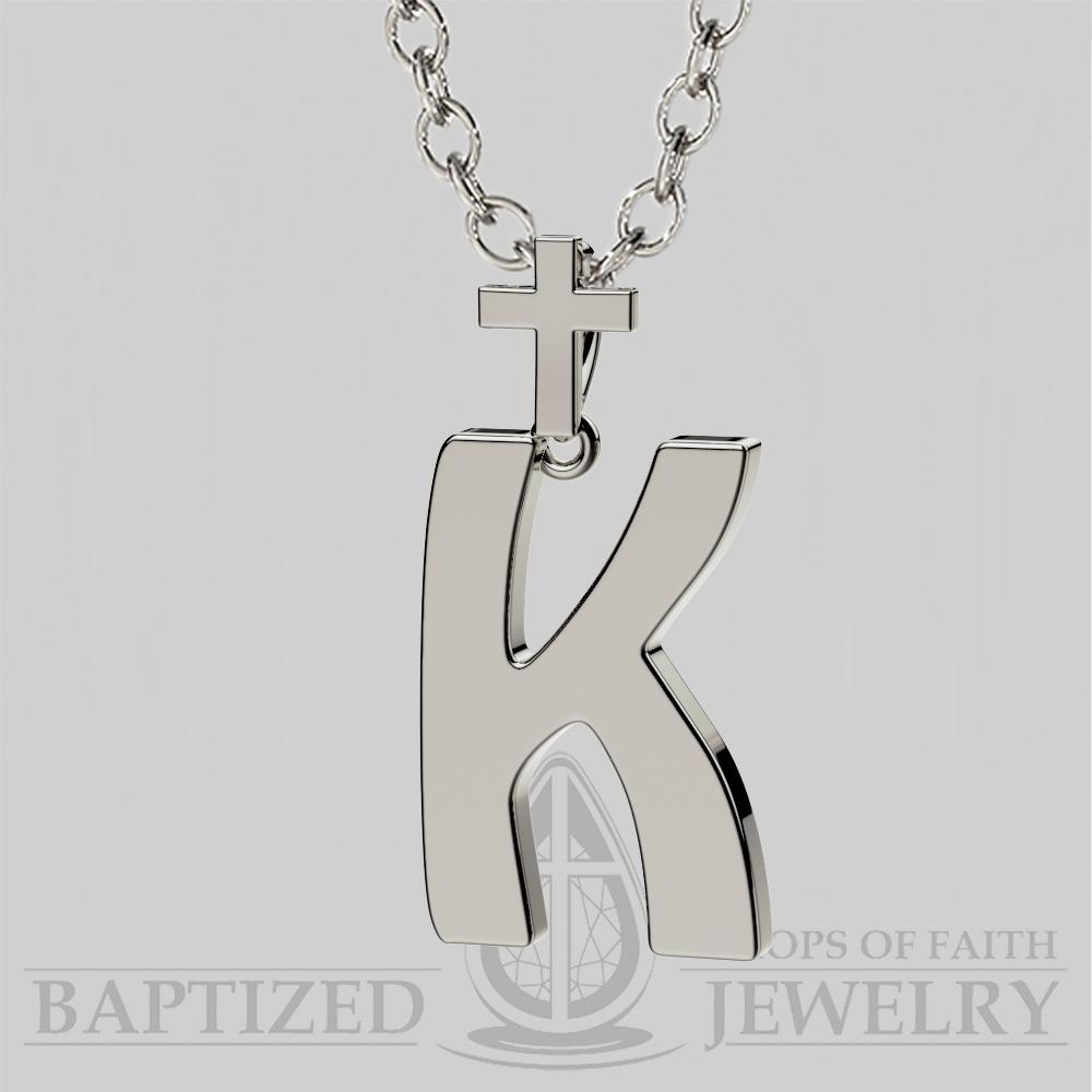 K Letter Pendant In Sterling Silver - Sterling Silver 925