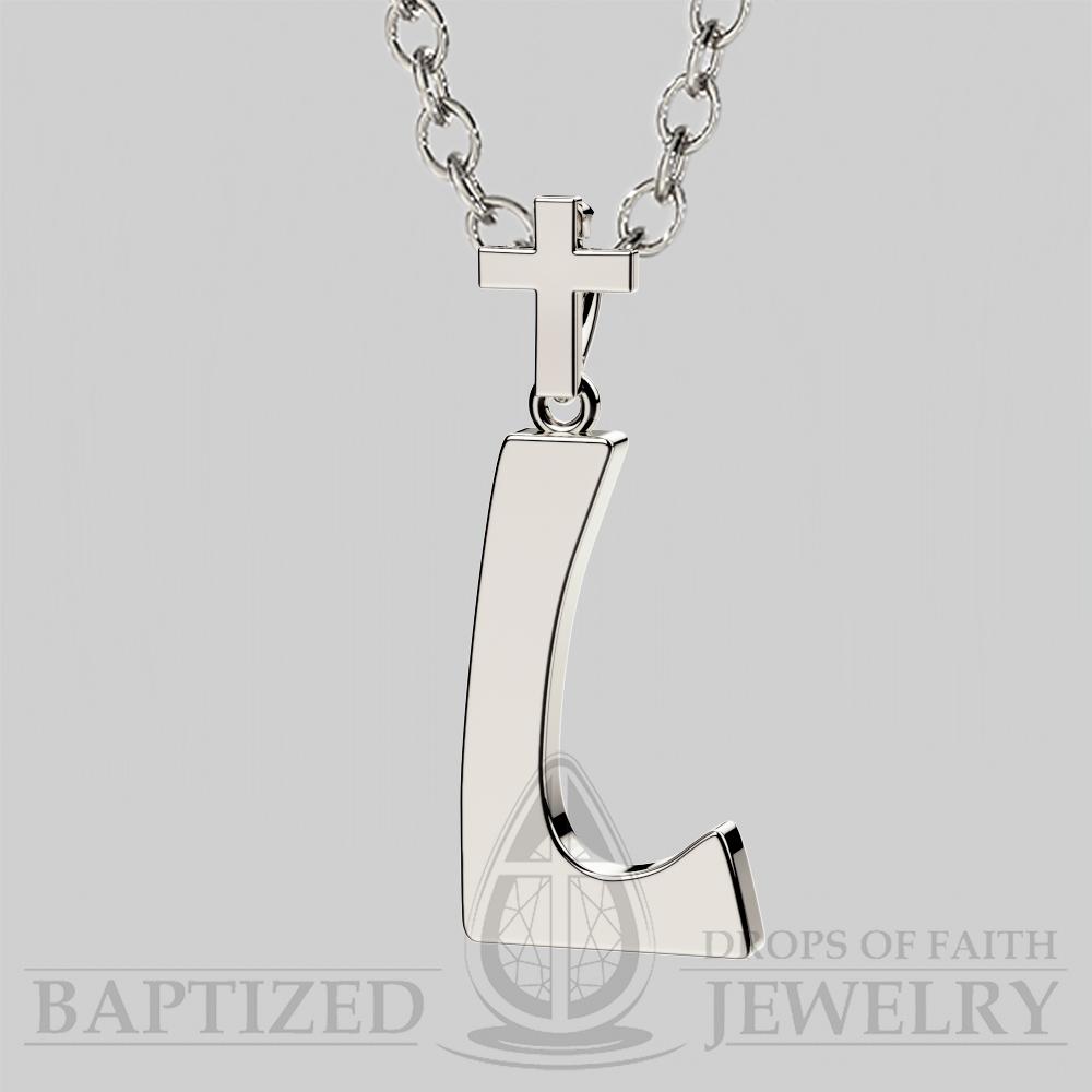 L Letter Pendant In 14K White Gold  - 14K White Gold