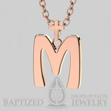 M Letter Pendant In 14K Rose Gold  - 14K Rose Gold