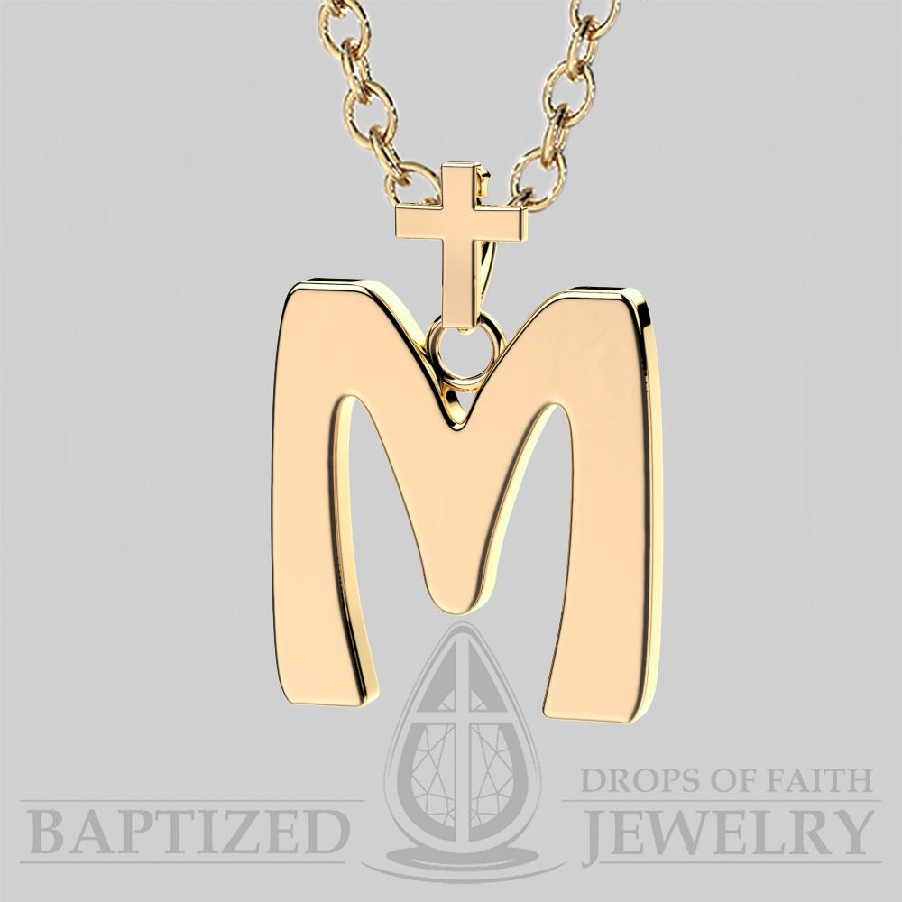 M Letter Pendant In 14K Yellow Gold  - 14K Yellow Gold