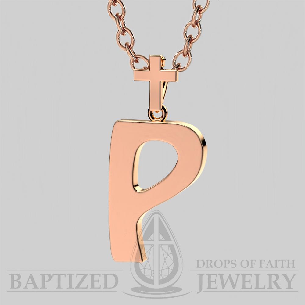 P Letter Pendant In 14K Rose Gold  - 14K Rose Gold