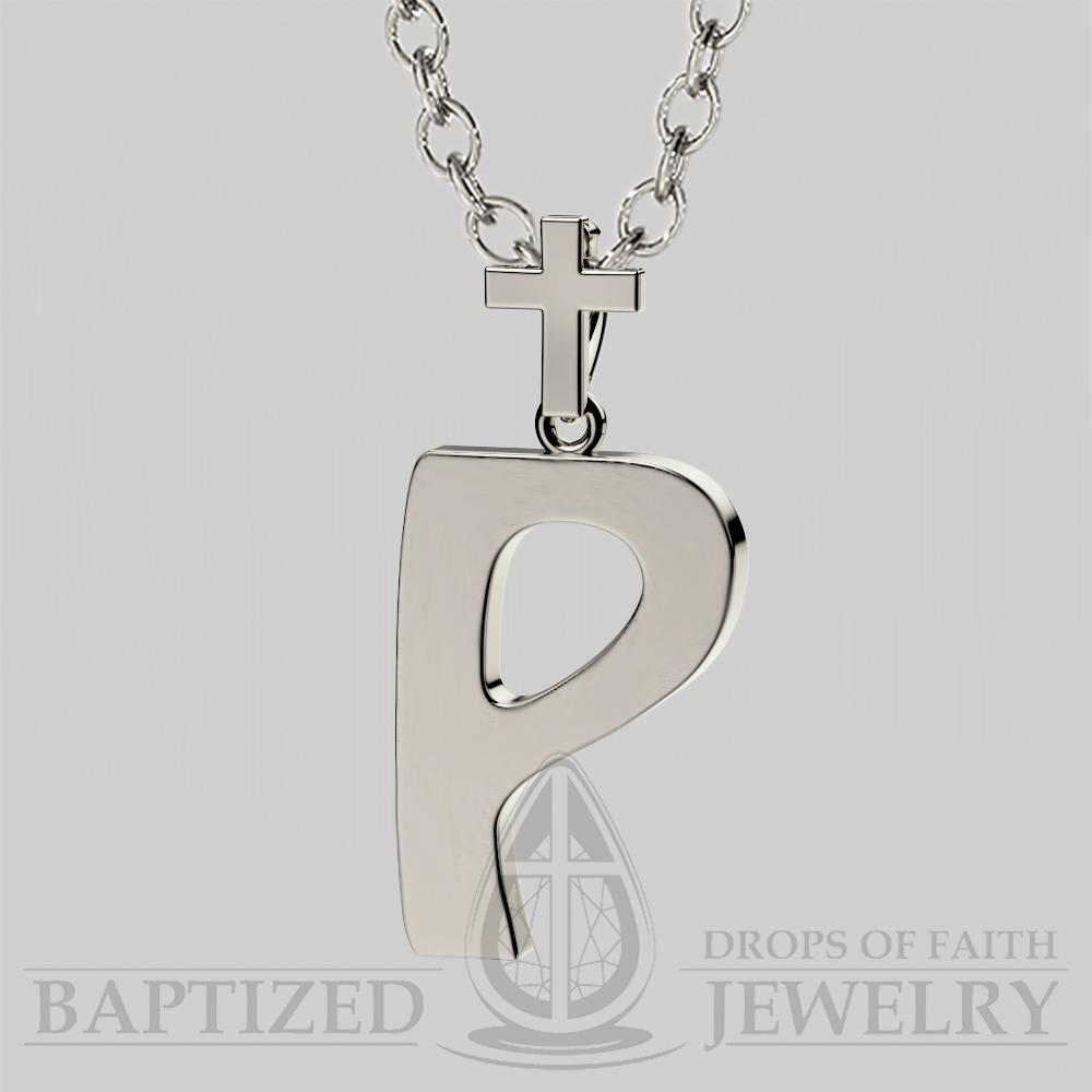 P Letter Pendant In Sterling Silver - Sterling Silver 925