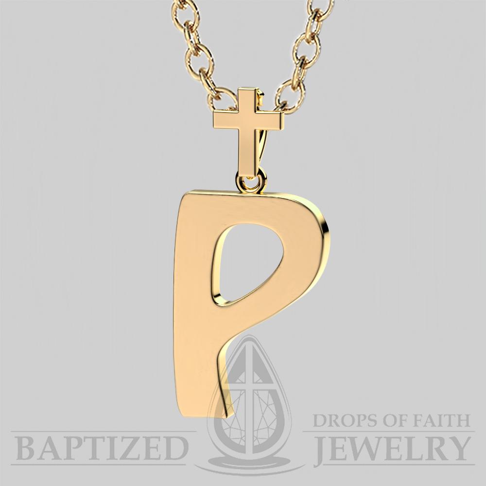 P Letter Pendant In 14K Yellow Gold  - 14K Yellow Gold