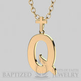 Q Letter Pendant In 14K Yellow Gold  - 14K Yellow Gold