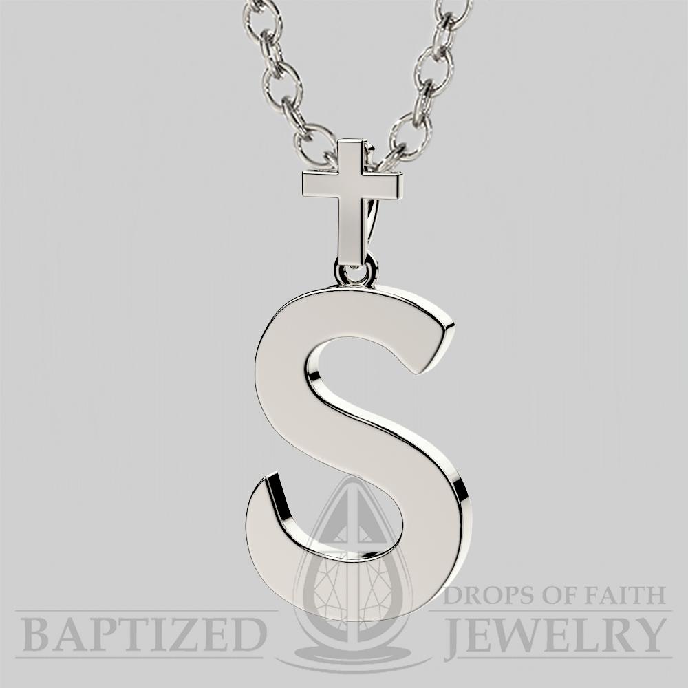 S Letter Pendant In Sterling Silver - Sterling Silver 925