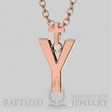 Y Letter Pendant In 14K Rose Gold  - 14K Rose Gold