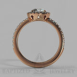 Round Cut Natural Diamond Halo Engagement Ring (0.5ct + 0.25ctw) - 14K Rose Gold